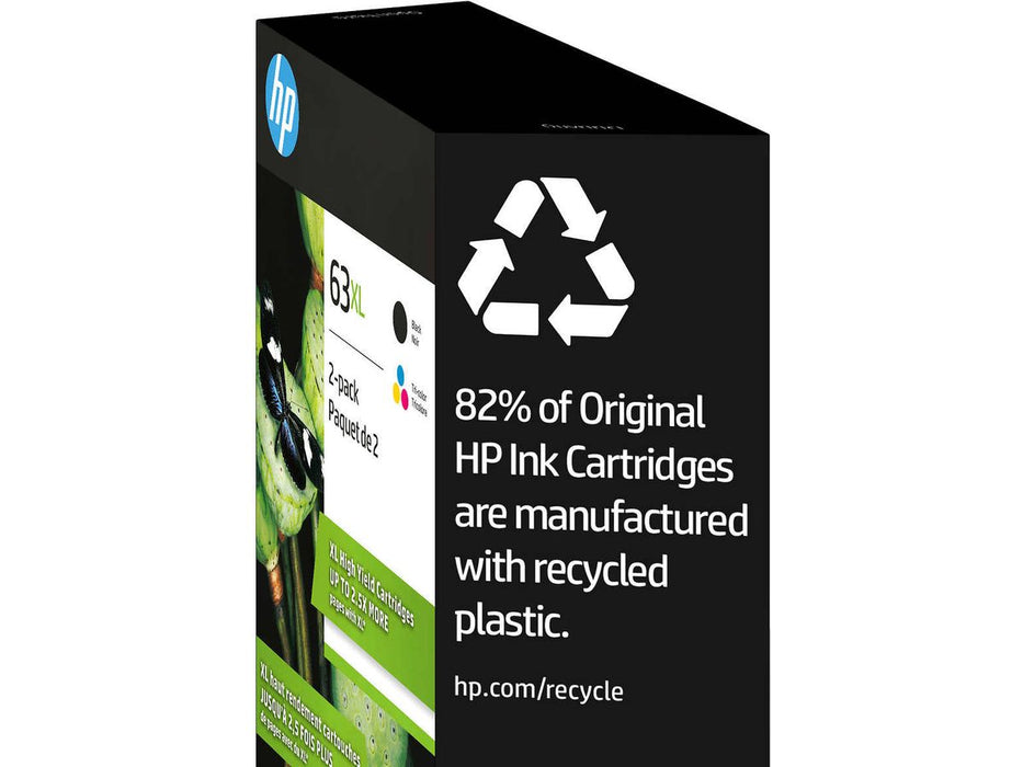 Ink Cartridge - HP 63XL - Black and Tri-Color High Yield Original - Combo Pack of 2