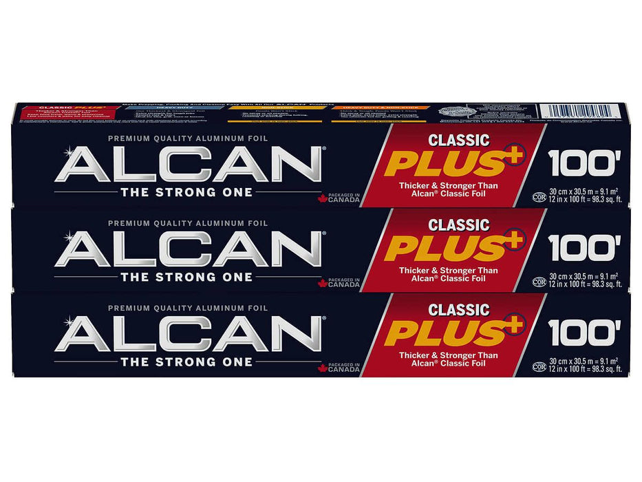 Alcan Classic Plus Aluminum Foil Wrap - 100 Ft - 3 pack