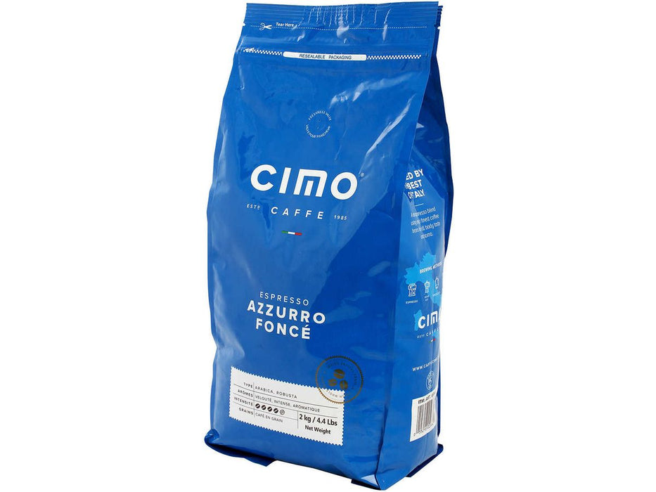 Caffe Cimo Azzurro Dark Espresso Whole Coffee Beans - 2 kg (4.4lbs)