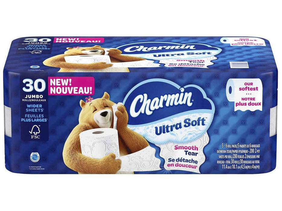 Charmin Ultra Soft Toilet Paper - Jumbo Rolls - 30 x 200 Sheets