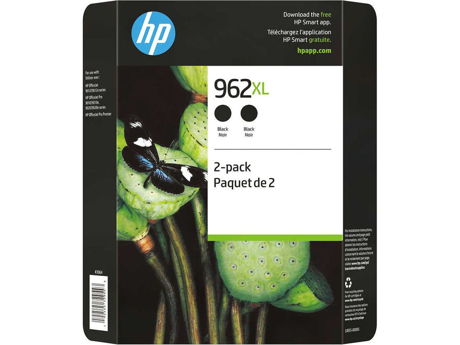 Ink Cartridge - HP 962XL - High Yield Black Original - Pack of 2