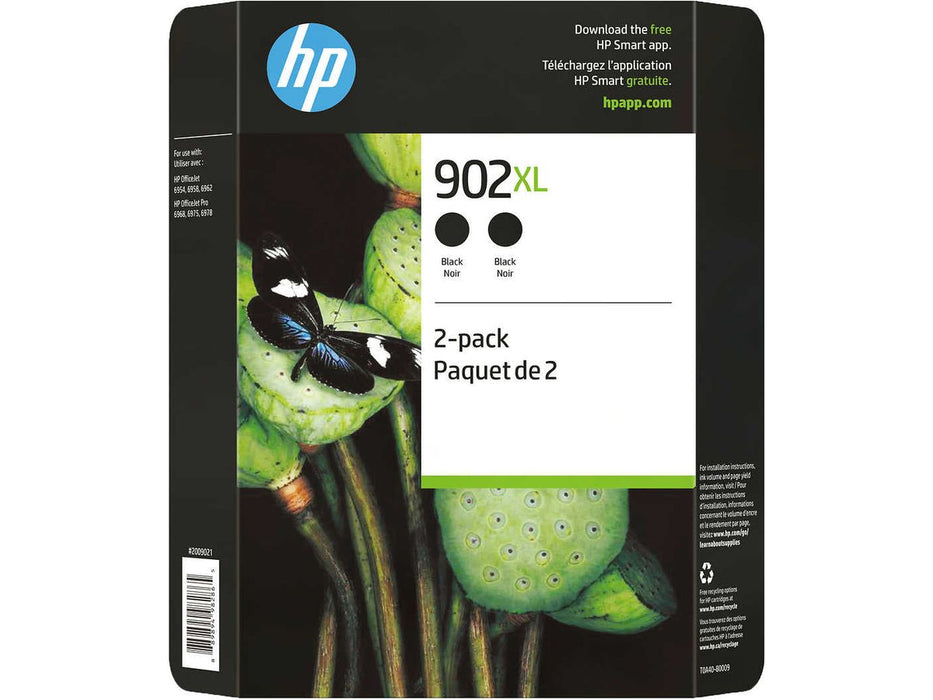 Ink Cartridge - HP 902XL -  High Yield Black Original - Pack of 2