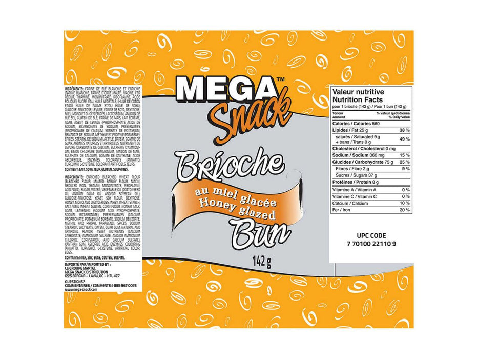 Mega Snack Honey Glazed Buns 9 × 142g
