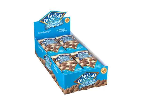 Nuts - Blue Diamond Roasted Salted Almonds  - Box of 18 Packs