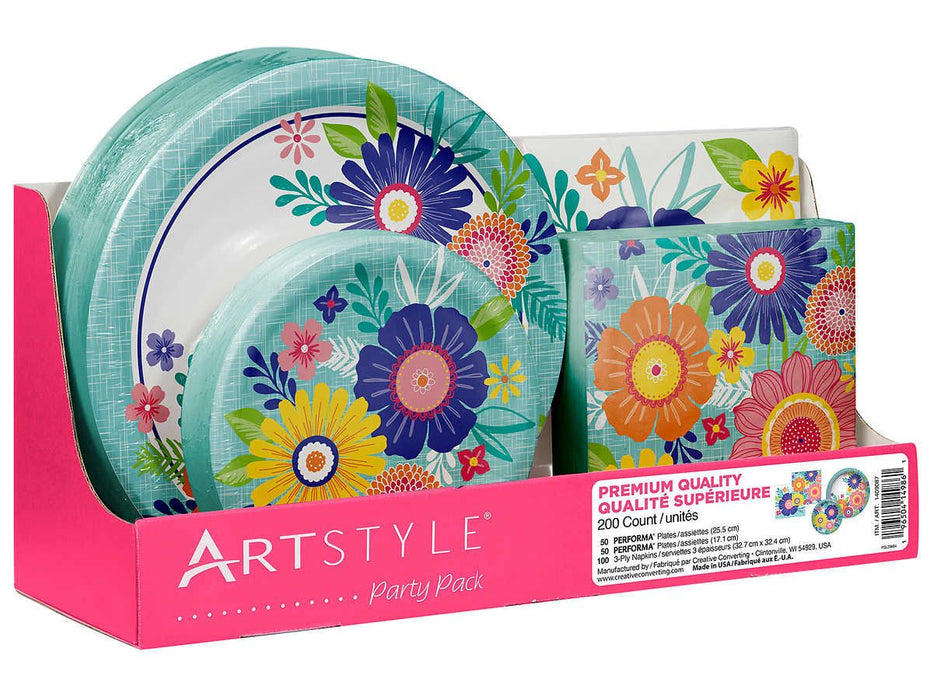 Paper Plate & Napkin Bundle Party Pack - 200 Count