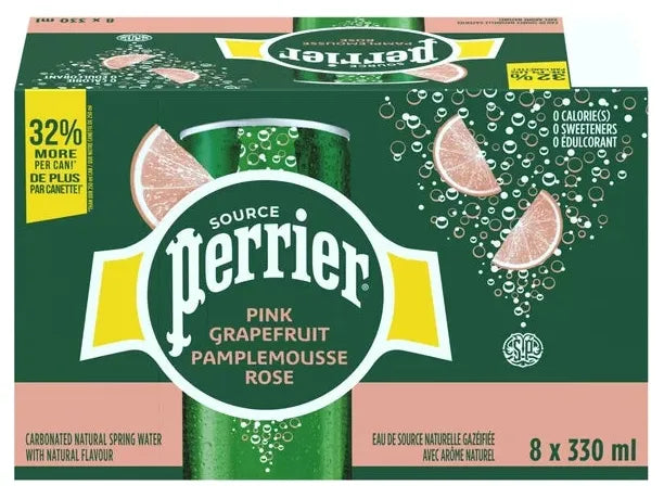 Perrier Cans Pink Grapefruit 8 x 330ml