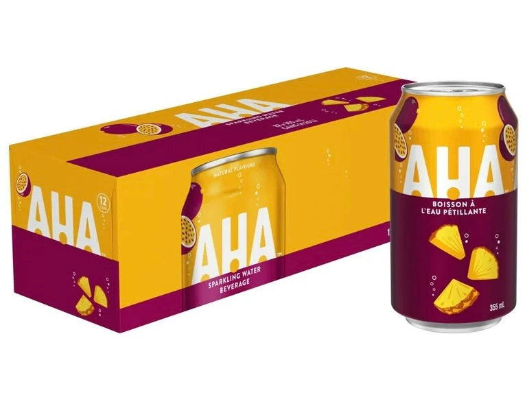AHA - Pineapple + Passionfruit Sparkling Water - 12 x 355ml