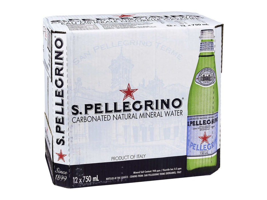 San Pellegrino Carbonated Mineral Water 15 × 750 mL (glass)