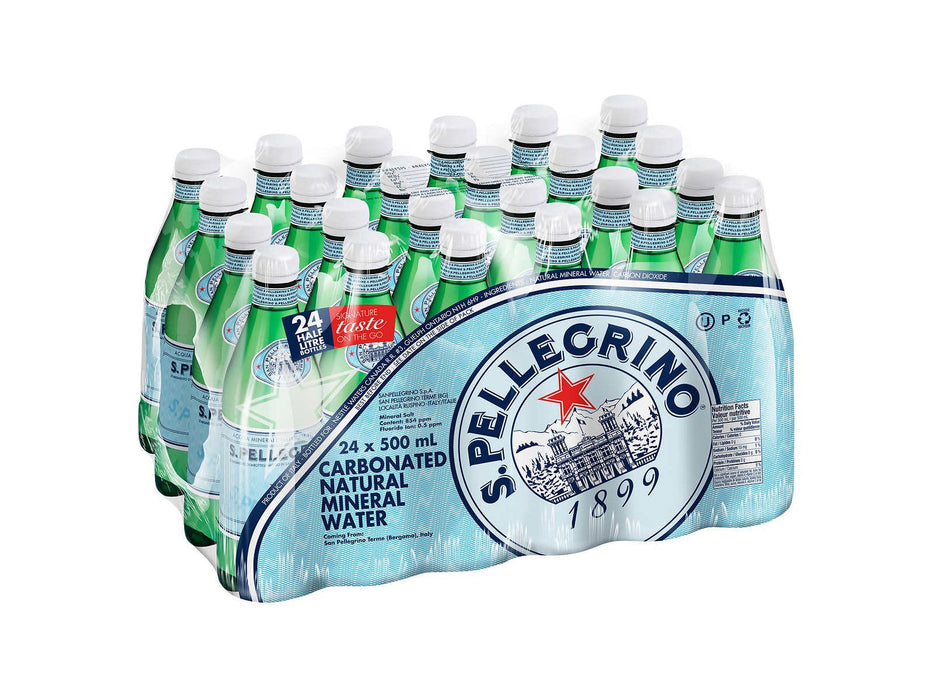 San Pellegrino Carbonated Mineral Water 24 × 500 mL