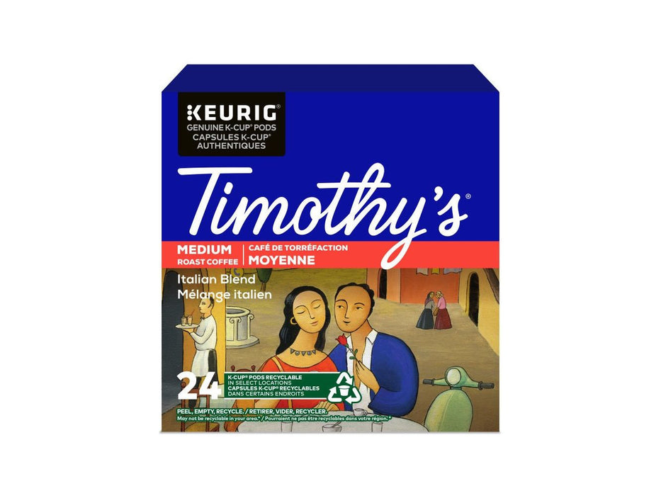 K-Cup - Timothy's - Coffee - Medium - Italian Blend - Box 24 - MB Grocery