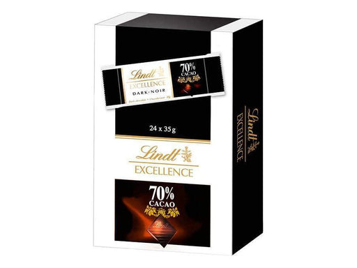 Lindt Excellence 70% Cocoa Dark Chocolate Bars 24 x 35g - MB Grocery
