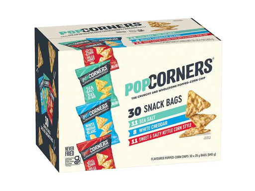 PopCorners Popcorn Chips Variety Pack - 30 x 28g - LARGER BOX - MB Grocery