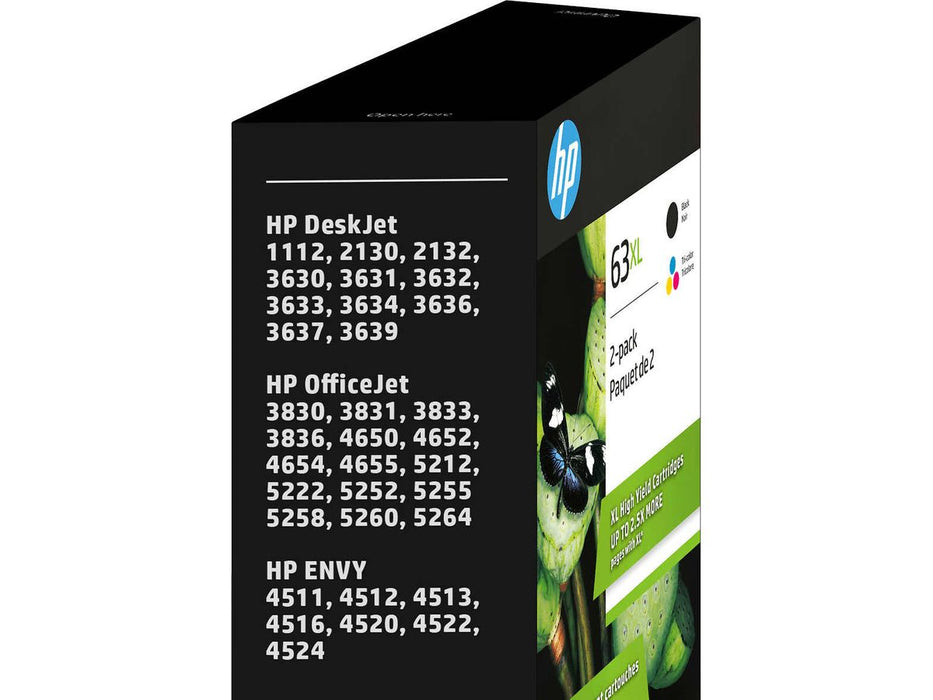 Ink Cartridge - HP 63XL - Black and Tri-Color High Yield Original - Combo Pack of 2