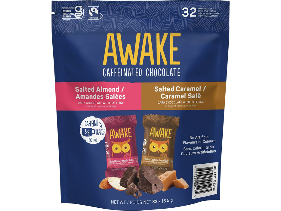 AWAKE Caffeinated Chocolate Variety Pack - 32 x 13.5g