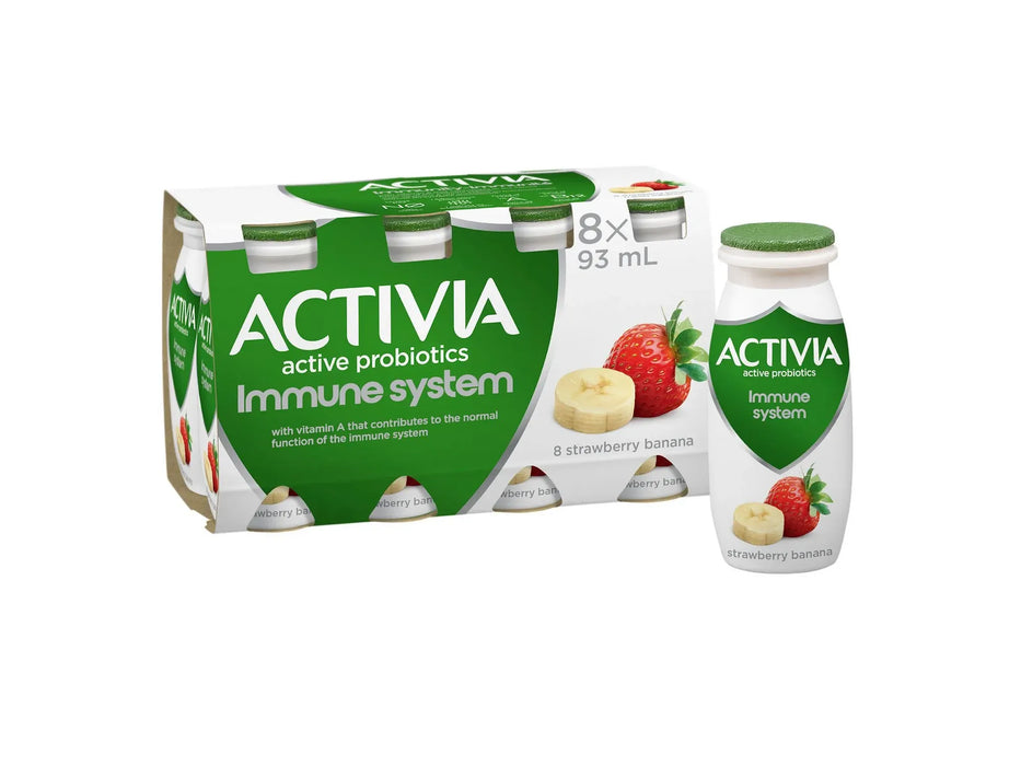 Activia Probiotic Yogurt Drink - Strawberry-Banana - 8 x 93ml