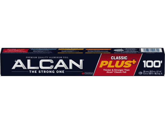 Alcan Classic Plus Aluminum Foil Wrap - Thicker/Stronger - 100 Ft