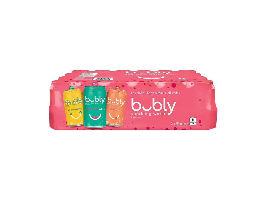 Bubly - Variety Pack - Pineapple Watermelon Peach - 24 x 355ml