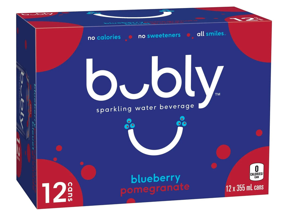 Bubly - Blueberry Pomegranate Sparkling - 12 x 355ml