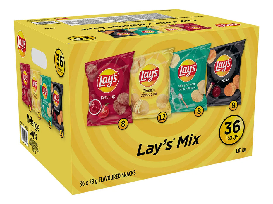 Chips - Lays - Variety Box - 36 x 28g Bags