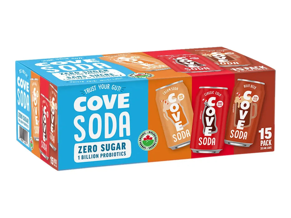 Cove Soda Probiotic Variety Pack - 15 x 355ml Can