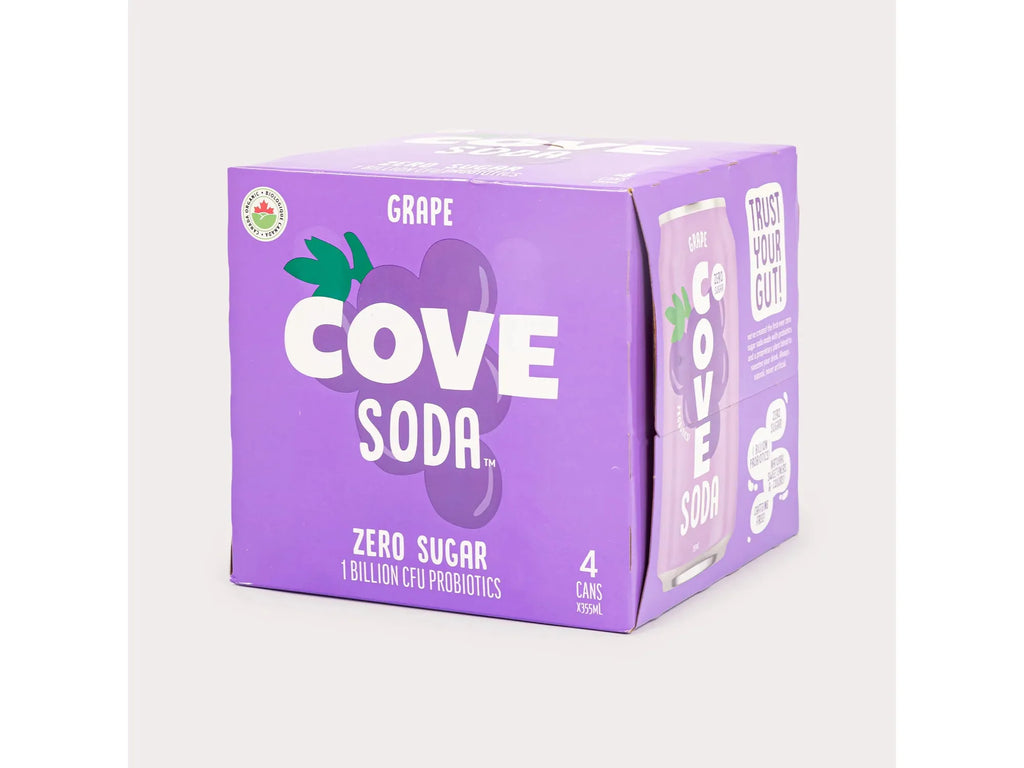 Cove Soda Probiotic - Grape - 4 x 355ml — Miller & Bean Coffee Company
