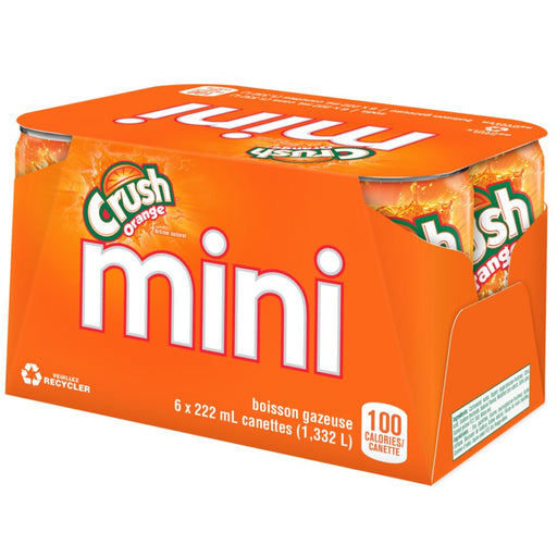 Crush - Mini-Cans - Orange - 6 × 222mL - Miller & Bean Coffee Company