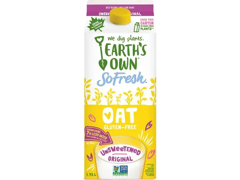 Oat Beverage Unsweetened Original - Earth's Own - 1.75L