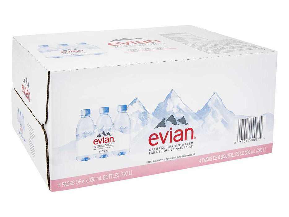 Evian Natural Spring Water - 24 × 330ml