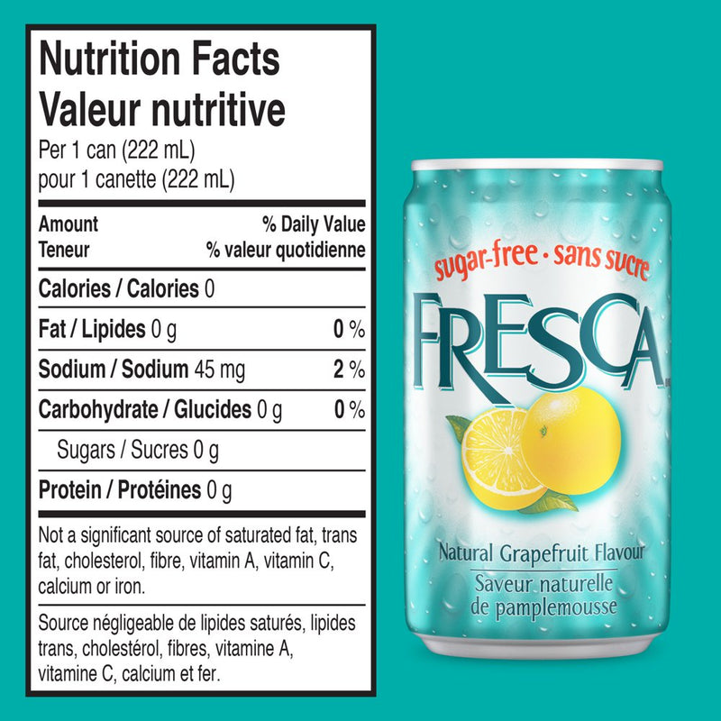 Fresca mini cans nutrition information