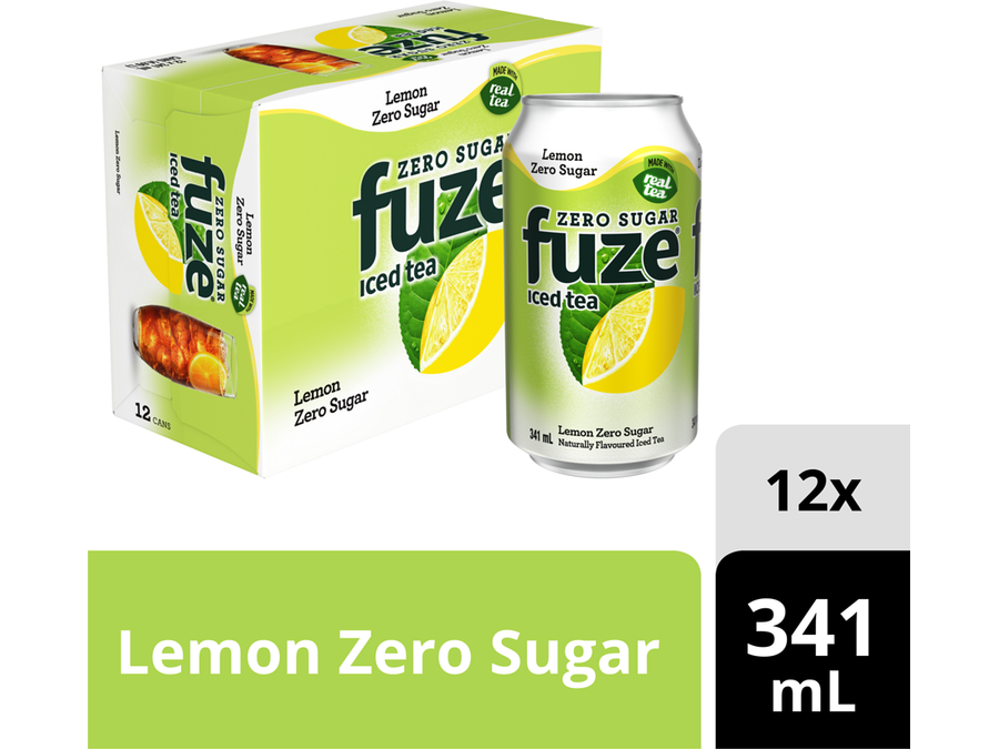 Fuze - Lemon Green Iced Tea Zero - 12 x 341ml Can_Miller&Bean
