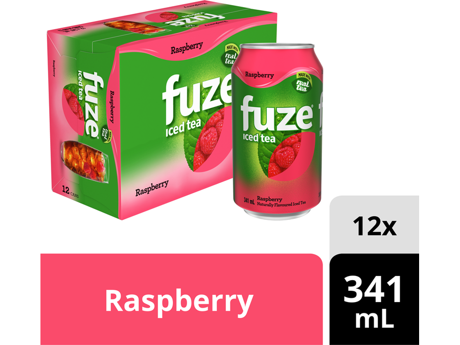 Fuze - Raspberry Iced Tea - 12 x 341ml Can — Miller & Bean Coffee Company