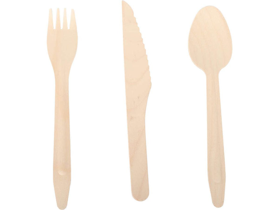 Cutlery Set - Assorted Birch Wood - Pack of 400