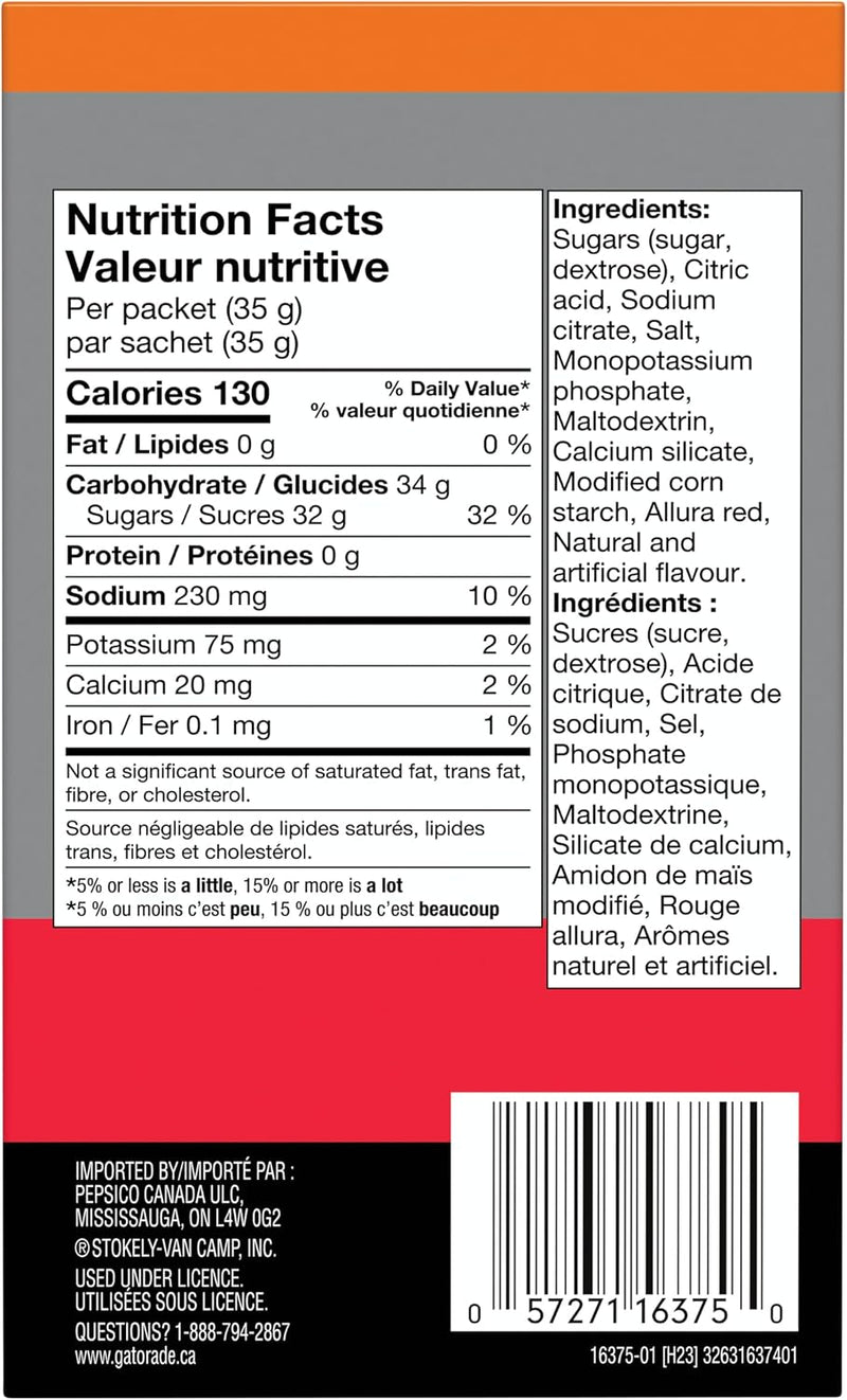 Gatorade Fruit Punch Sports Drink Powder - 10 x 35g packets