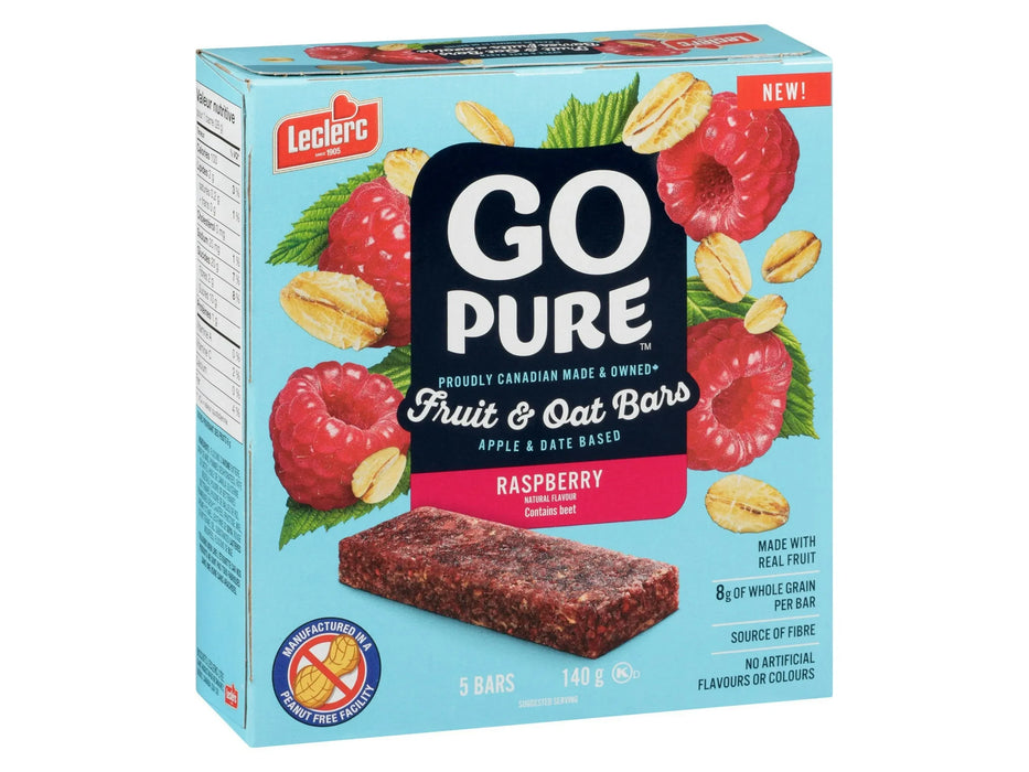 Go Pure - Raspberry Fruit & Oat Bars - 5 x 140g _ Miller & Bean
