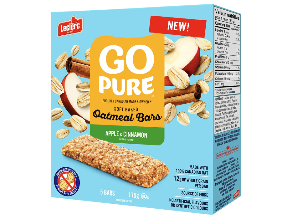 Go Pure - Soft Baked Apple & Cinnamon Bars - 5 x 140g_ Miller & Bean