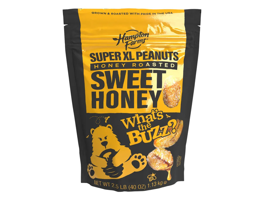 Hampton Farms - Super XL Honey Roasted Peanuts - Bulk for Dispenser - 1.13 kg