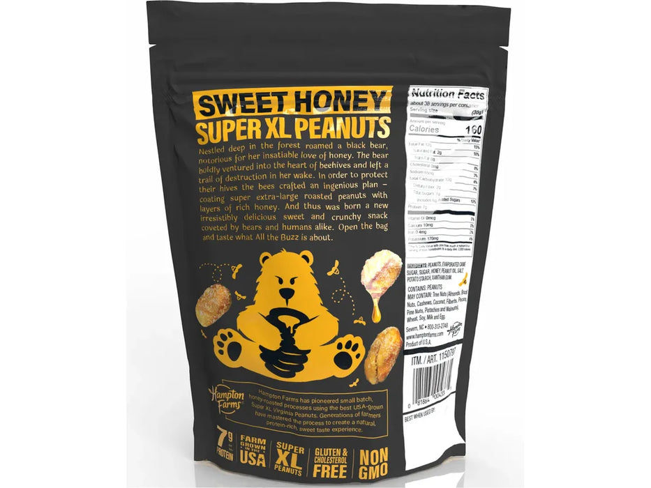 Hampton Farms - Super XL Honey Roasted Peanuts - Bulk for Dispenser - 1.13 kg