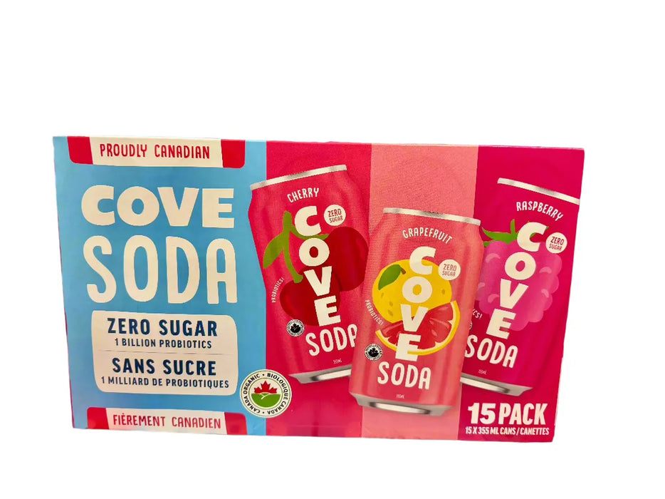 Cove Soda Probiotic Variety Pack - 15 x 355ml Can