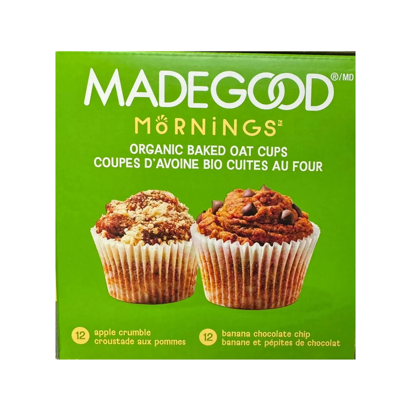 MadeGood Mornings - Organic Baked Oat Cups - 24 x 35g