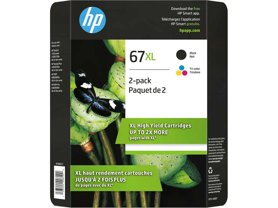 Ink Cartridge - HP 67XL - Black and Tri-Colour High Yield Original - Combo Pack