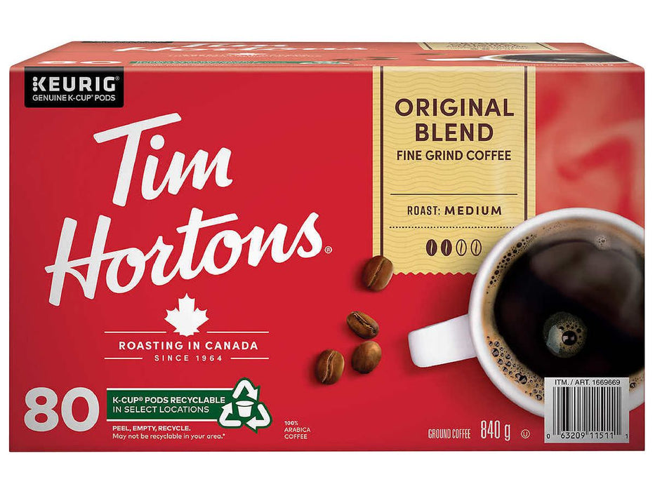 K-Cup - Tim Hortons - Coffee - Original Blend - Box 80