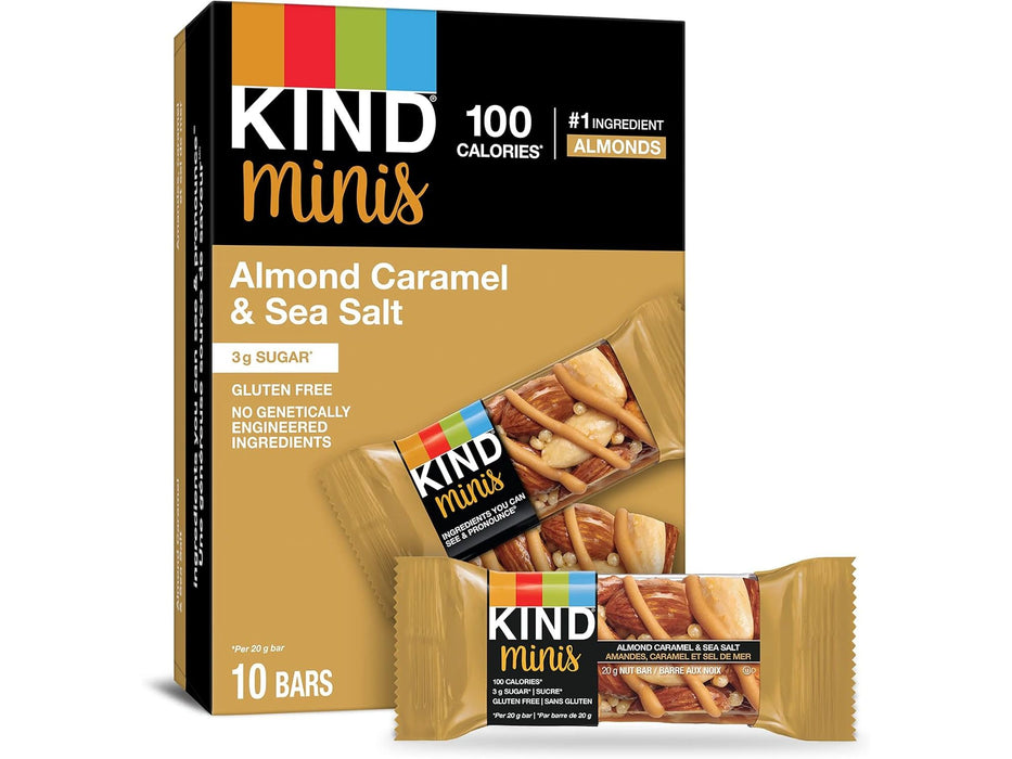 KIND Minis Caramel Almond & Sea Salt Bars - 10 x 20g