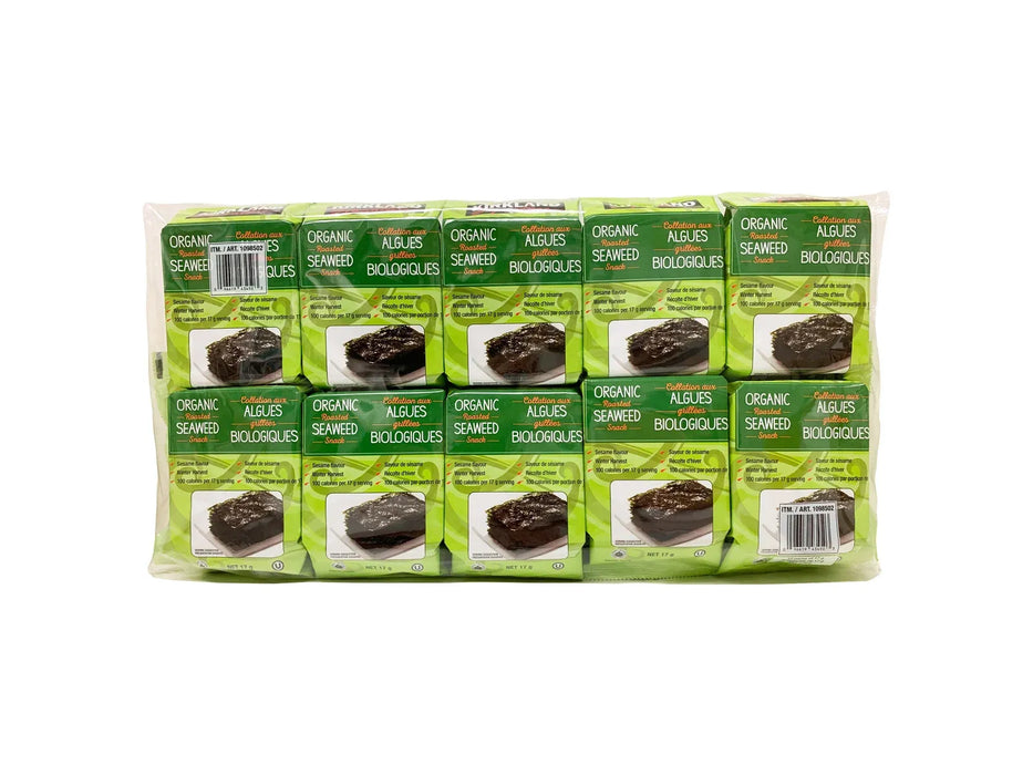 Kirkland Signature - Organic Roasted Seaweed Snack - Pack of 10 _ Miller & Bean