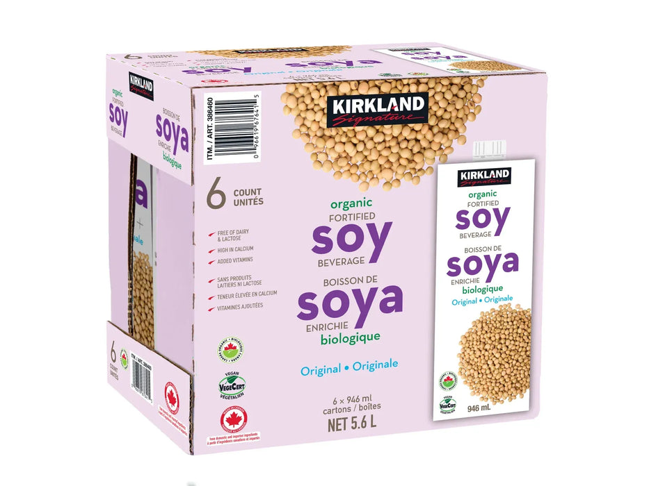 Kirkland Signature - Organic Soy Beverage - Case of 6 x 946ml - Shelf Stable_Miller & Bean