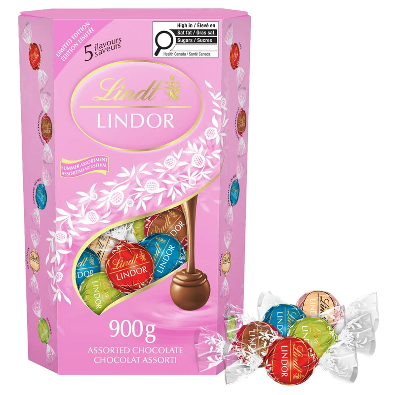 Lindt Lindor - Summer Assorted Chocolate Truffles Cornet 900g - Large Box of 72_Miller & Bean