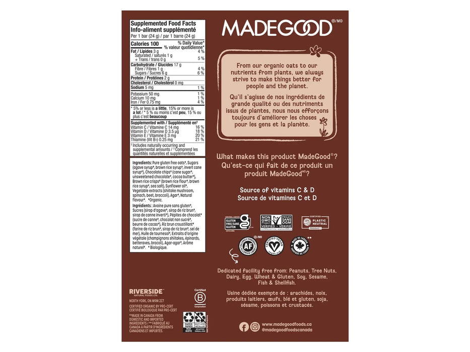 Made Good Chocolate Chip Granola Bars - 30 x 24g