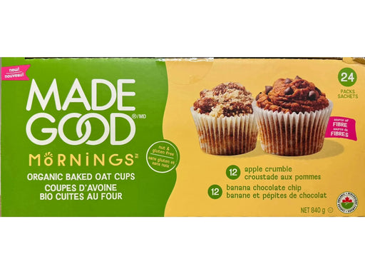 MadeGood Mornings - Organic Baked Oat Cups - 24 x 35g _ Miller&Bean