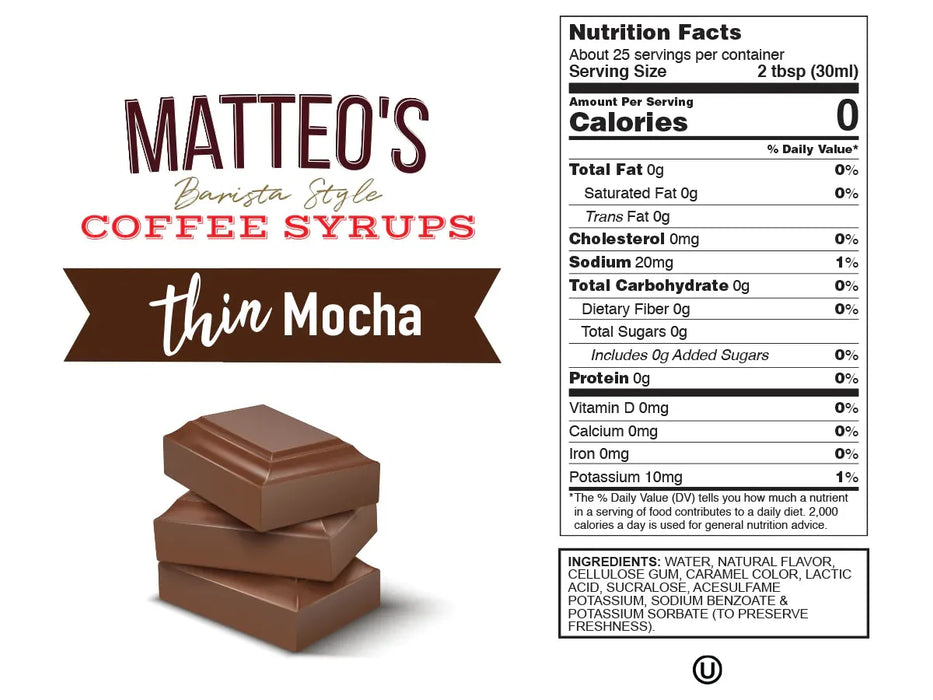 Matteo's Sugar Free Coffee Syrup - Mocha