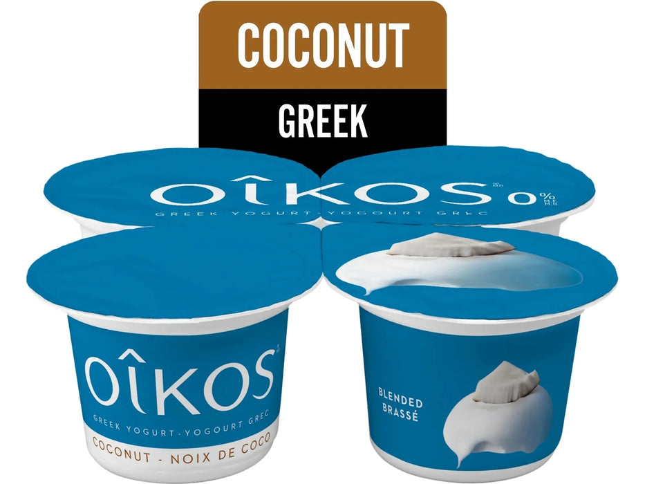 OIKOS Greek Yogurt - Coconut Flavour - Pack of 4 x 100g