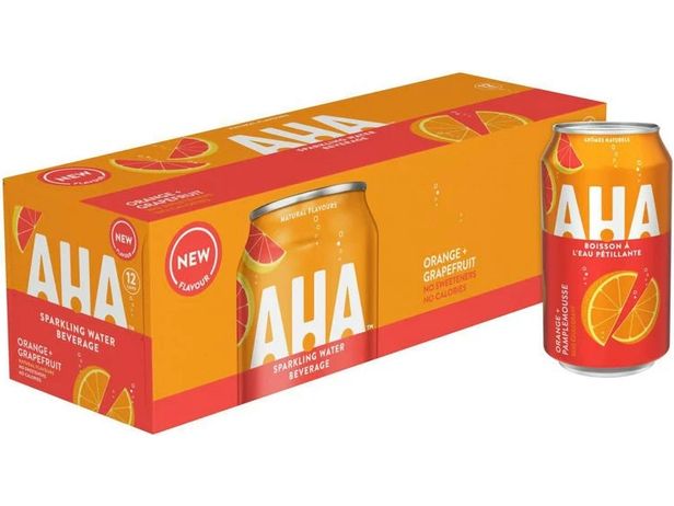 AHA - Orange + Grapefruit Sparkling Water - 12 x 355ml